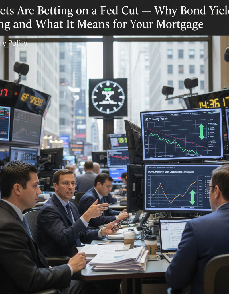 Markets Are Betting on a Fed Cut — Why Bond Yields Are Falling and What It Means for Your Mortgage