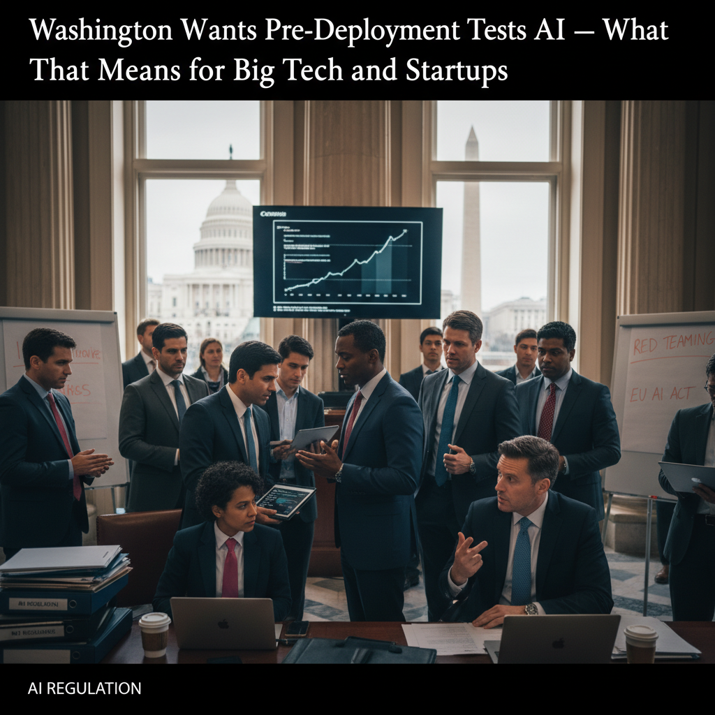 Washington Wants Pre-Deployment Tests for AI — What That Means for Big Tech and Startups